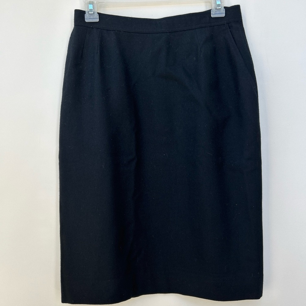 Vintage 100% Wool Women’s Black Pencil Skirt